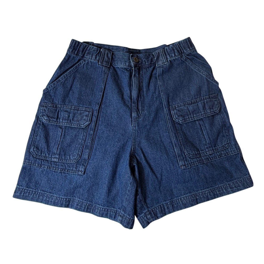 Croft&Barrow Denim Cargo Shorts 34 Blue Utility Jorts Y2K Skater Indie Gorpcore